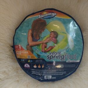 Swimways Infant Spring Float with Sun Canopy - Blue and Green